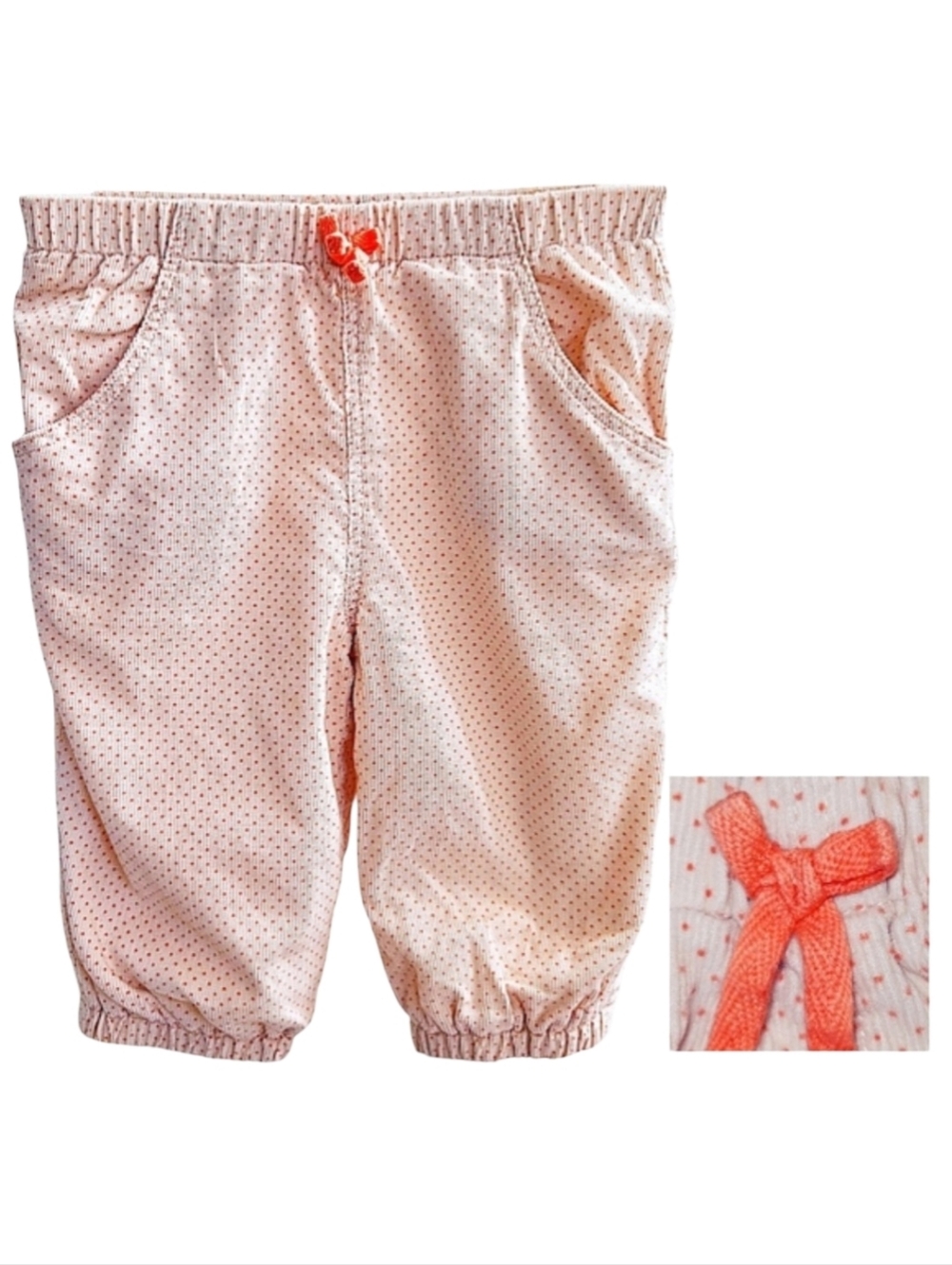 Bout'Chou Soft Jersey-Lined Corduroy Polka Dot Pants, 9 Months